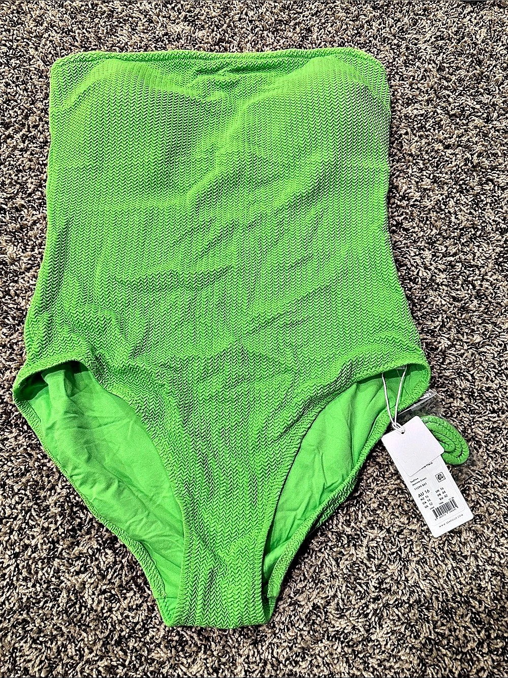 Seafolly Sea Dive Bandeau One Piece Green One-Piece Swimsuit NWT